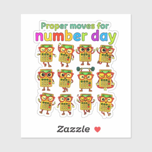 Proper Maths for Number Day Cute Sticker シール (シート)