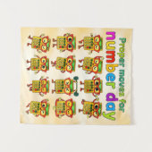 Proper Moves for Number Day Cute Maths Poster タペストリー (正面(横))