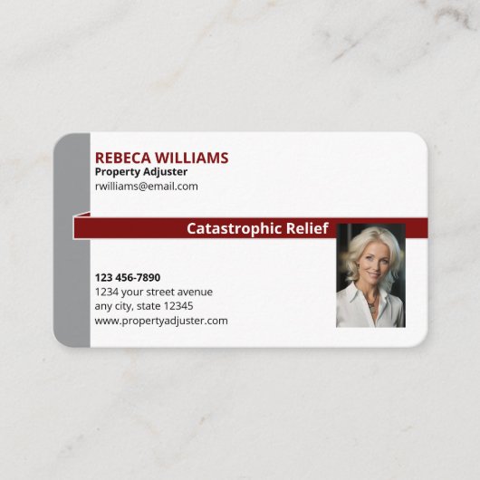 Property Adjuster / insurance 名刺 (正面)