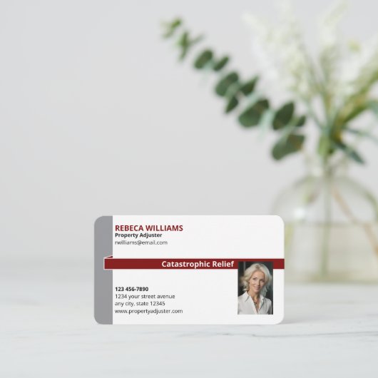 Property Adjuster / insurance 名刺 (スタンド正面)