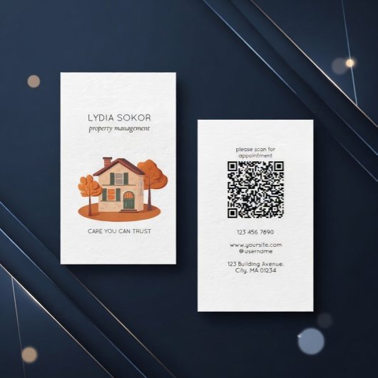 Property Management Business Card with QR Code 名刺