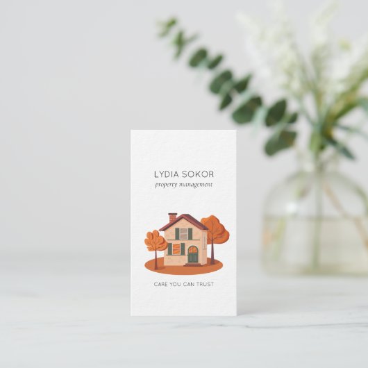 Property Management Business Card with QR Code 名刺 (スタンド正面)