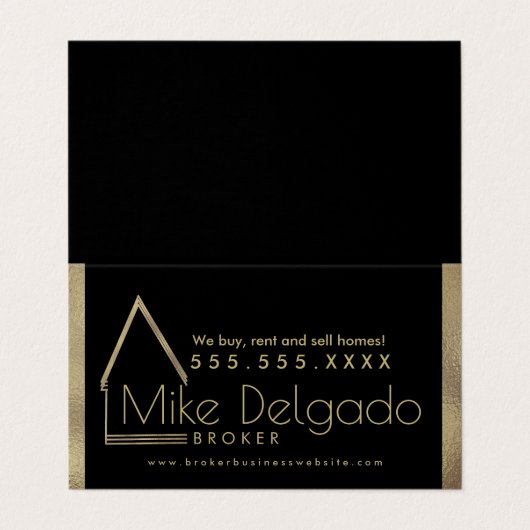  Property Manager Home Sales Broker金ゴールド  名刺 (外部フラット)