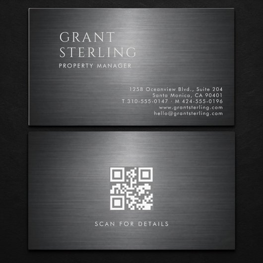 Property Manager Metallic QR Code 名刺