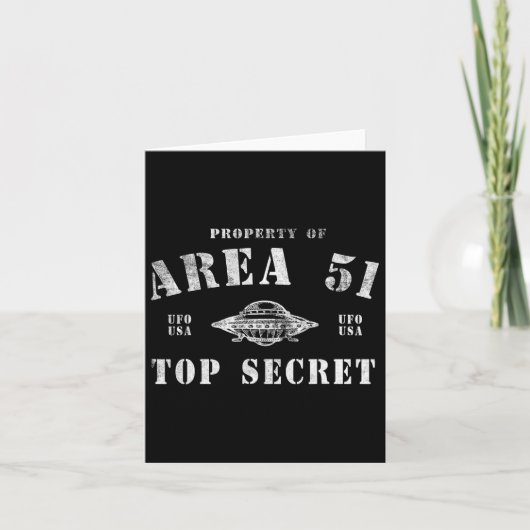 Property Of Area 51 Top Secret Ufo Alien カード (正面)