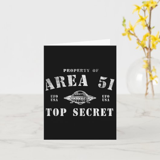 Property Of Area 51 Top Secret Ufo Alien カード (黄色い花)