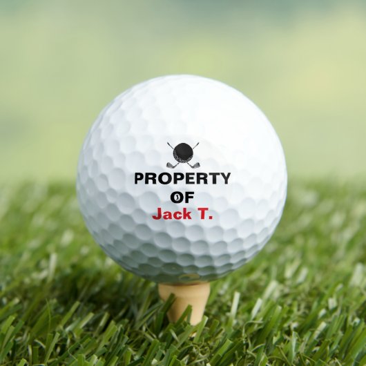 Property Of Golf Name Bold Club Emblem ゴルフボール (インサイチュ 木)