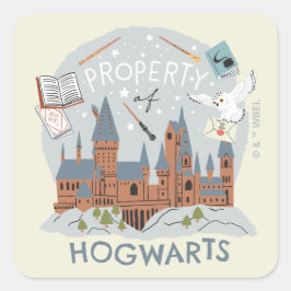 Property of Hogwarts Cartoon Graphic スクエアシール