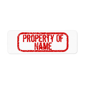 "Property of" name personalized stickers ラベル