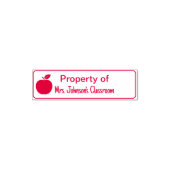 Property of Teacher's Name Classroom with Apple セルフインキングスタンプ (デザイン)