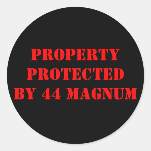 PROPERTYPROTECTEDBY 44 MAGNUM ラウンドシール (正面)