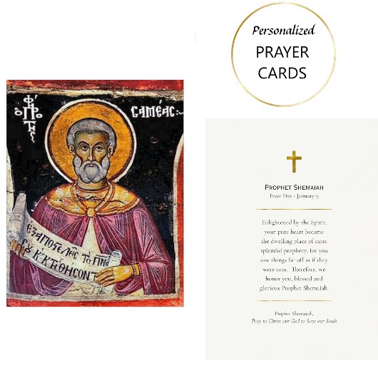 Prophet Shemaiah Orthodox Christian Prayer Card プレイスカード
