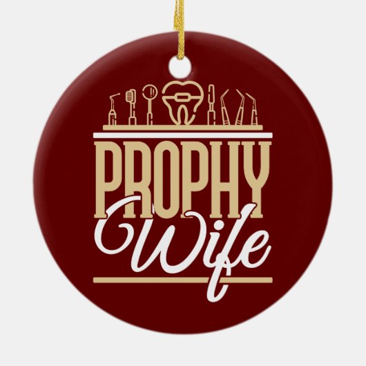 Prophy妻の歯科歯科衛生士女性 セラミックオーナメント (裏面)