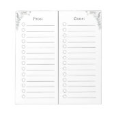 Pros And Cons Checklist List Notes ノートパッド (正面)