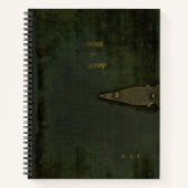 Prose & Poetry Debossed Moss Velvet Look Journal ノートブック (正面)