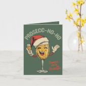 Prosecc-ho-ho – Funny Christmas Prosecco Pun  カード (黄色い花)
