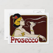 Prosecco、女性のシッッピング ポストカード (正面/裏面)