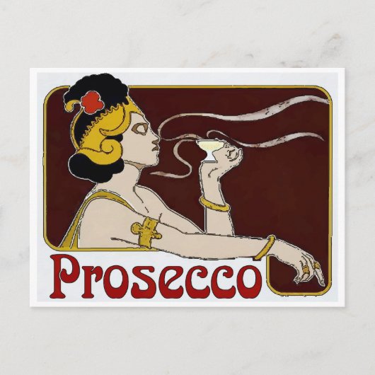 Prosecco、女性のシッッピング ポストカード (正面)