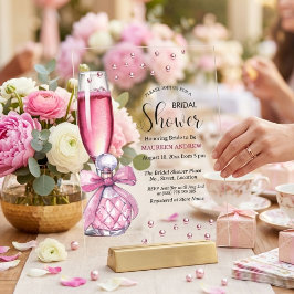 Prosecco Glass and Perfume Bottle Bridal Shower アクリル招待状