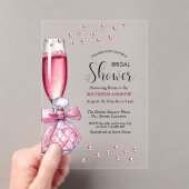 Prosecco Glass and Perfume Bottle Bridal Shower アクリル招待状 (インサイチュ (ポータブル))