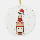 Prosecco Ho Ho Ho Funny Christmas Ornament Gift セラミックオーナメント (正面)