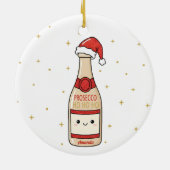 Prosecco Ho Ho Ho Funny Christmas Ornament Gift セラミックオーナメント (裏面)