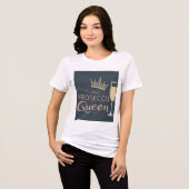 Prosecco Queen – Sparkling Crown & Champagne  トライブレンドＴシャツ (正面全面)