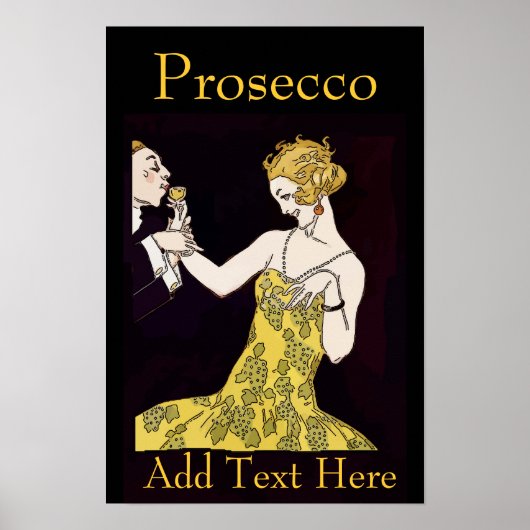 Prosecco, vintage  couple, add text, ポスター (正面)