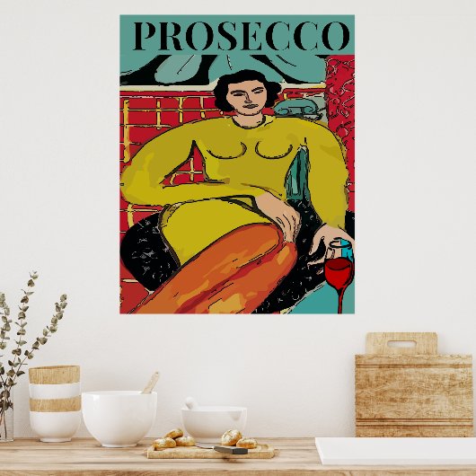Prosecco Woman, Wine ポスター (キッチン)