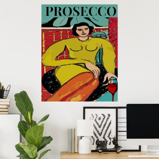 Prosecco Woman, Wine ポスター (ホームオフィス)
