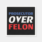 Prosecutor over Felon red white blue typography スタンダードカクテルナプキン (正面)