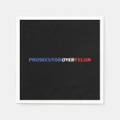 Prosecutor over Felon red white blue typography スタンダードカクテルナプキン (正面)