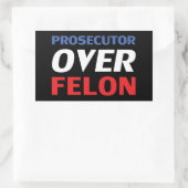 Prosecutor over Felon red white blue typography 長方形シール (バッグ)