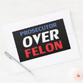 Prosecutor over Felon red white blue typography 長方形シール (封筒)