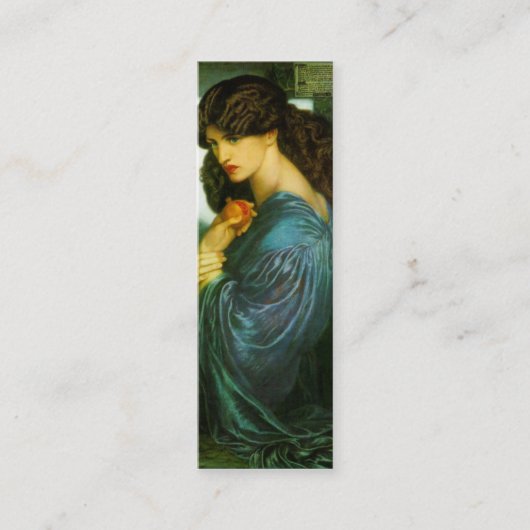 Proserpine Bookmark by Dante Gabriel Rossetti スキニー名刺 (正面)