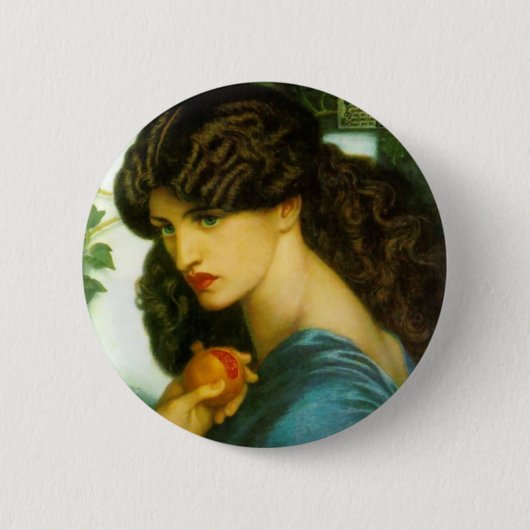 Proserpine Button by Dante Gabriel Rosseti 缶バッジ (正面)