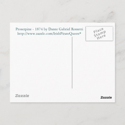 Proserpine by Dante Gabriel Rossetti ポストカード (裏面)