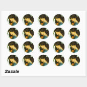 Proserpine Stickers by Dante Gabriel Rossetti ラウンドシール (シート)
