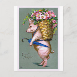 "Prosit Neujahr"ヴィンテージ ポストカード