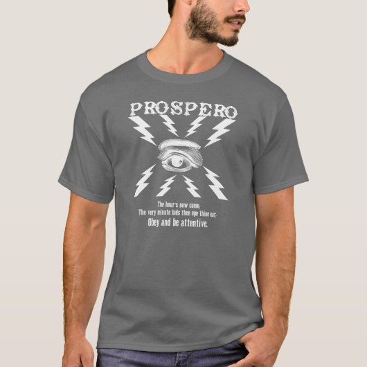 PROSPERO!  手品師のTシャツの前部及び背部デザイン Tシャツ (正面)