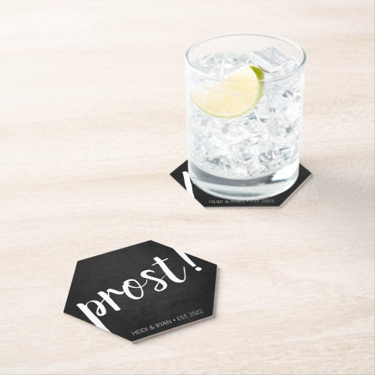 "Prost"応援ウェディングシャワービールドリンクコースター ペーパーコースター (インサイチュ)
