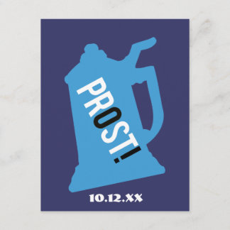 Prost 80th Birthday Party Invitation Blue & Black 招待状