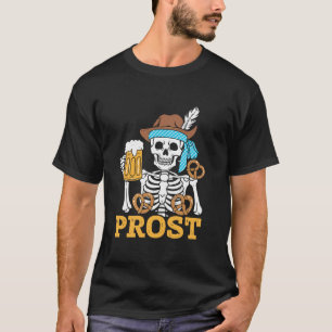 Prost Skeleton Bavarian Octoberfest Beer German Ha Tシャツ