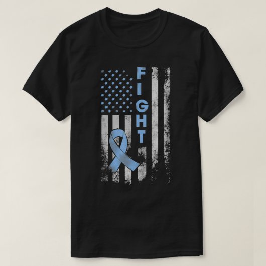 Prostate Cancer Awareness Fight American Flag Gift Tシャツ (デザイン正面)