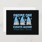Prostate Cancer Awareness Light Blue Gnome ポストカード (正面/裏面)