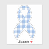 Prostate Cancer Awareness Plaid Light Blue Ribbon シール (シート)