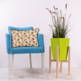 Protea Flower Floral beige red Pattern monogram アクセントクッション