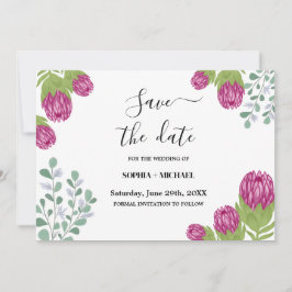 Protea Flower Garden Save Date Wedding  招待状