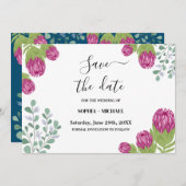 Protea Flower Garden Save Date Wedding  招待状 (正面/裏面)