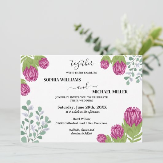 Protea Flower Garden Wedding  招待状 (スタンド正面)